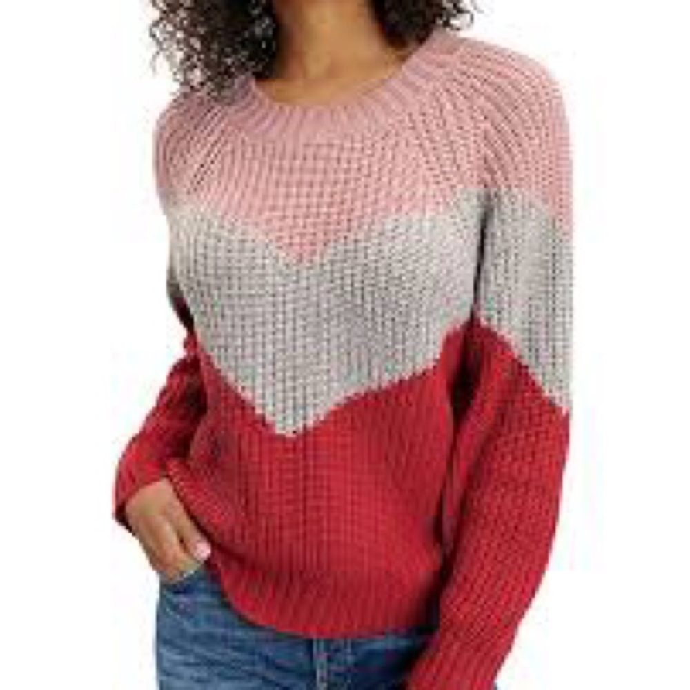 Splendid Loveland Intarsia Colorblock Wool Blend Sweater